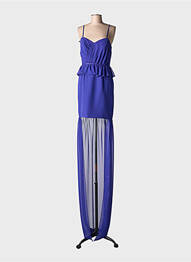 Robe longue manches bretelles ajustables fines bretelles violet ALFRED ANGELO femme