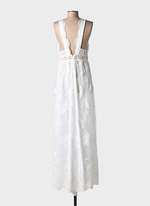 Robe longue sans manche sans manche beige IBIMODA femme
