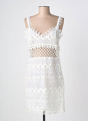 Robe mi-longue sans manche sans manche beige IBIMODA femme