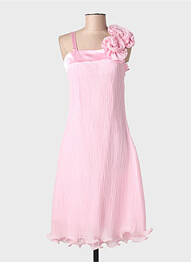 Robe mi-longue sans manche sans manche rose ENVIE DE SOIE femme