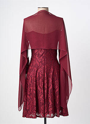 Robe mi-longue manches longues manches longues rouge FIESTA femme