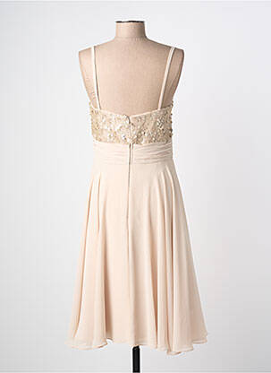 Robe mi-longue sans manche sans manche beige ASCIA femme