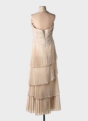 Robe longue sans manche sans manche beige FARA FIESTA femme