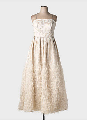 Robe longue sans manche sans manche beige SONIA PENA femme