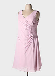 Robe mi-longue tissage crêpe sans manche violet ASCIA femme