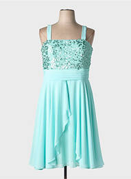 Robe mi-longue tissage crêpe sans manche bleu ASCIA femme