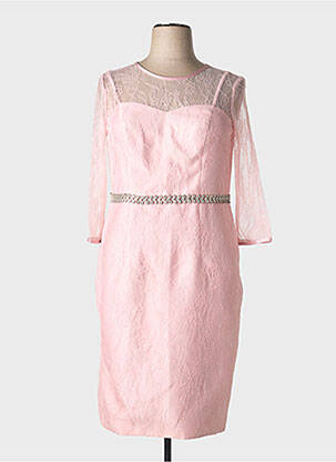 Robe mi-longue manches longues manches longues rose MARFIL femme