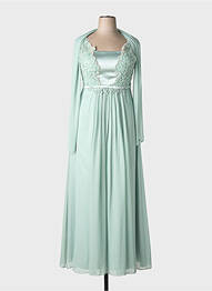 Robe longue tissage crêpe sans manche vert LAUTINEL PARIS femme
