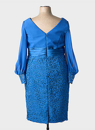 Robe mi-longue manches longues manches longues bleu MARFIL femme