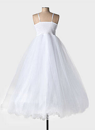 Robe longue fines bretelles fines bretelles blanc CHRISTELLA fille