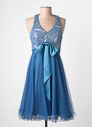 Robe mi-longue sans manche sans manche bleu ASCIA femme