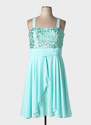 Robe mi-longue tissage crêpe sans manche bleu ASCIA femme