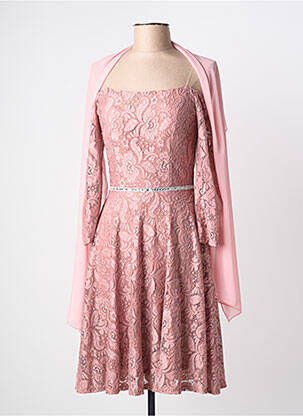 Robe mi-longue manches longues manches longues rose FIESTA femme