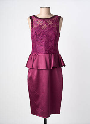 Robe mi-longue fermeture zippée au dos sans manche violet ASCIA femme