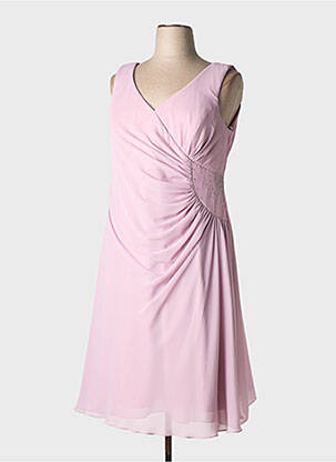 Robe mi-longue tissage crêpe sans manche violet ASCIA femme