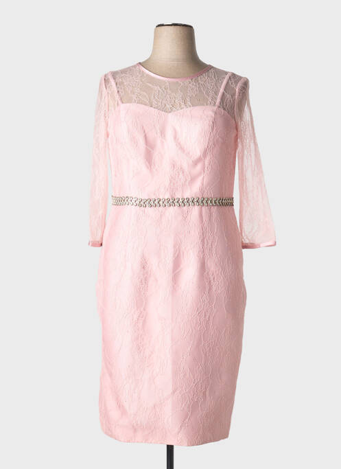 Robe mi-longue manches longues manches longues rose MARFIL femme