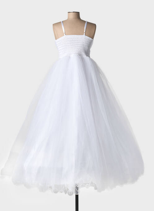 Robe longue doublure textile fines bretelles blanc CHRISTELLA fille