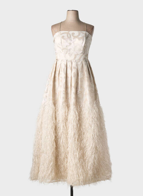 Robe longue manches bretelles ajustables sans manche beige SONIA PENA femme