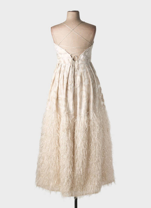 Robe longue manches bretelles ajustables sans manche beige SONIA PENA femme