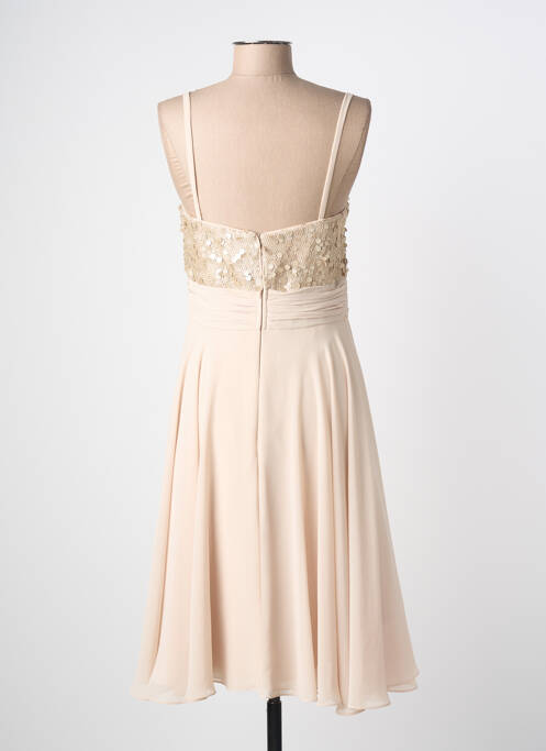 Robe mi-longue tissage crêpe sans manche beige ASCIA femme