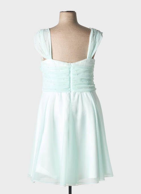 Robe mi-longue fermeture zippée au dos sans manche bleu ASCIA femme