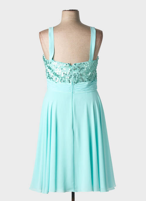 Robe mi-longue tissage crêpe sans manche bleu ASCIA femme