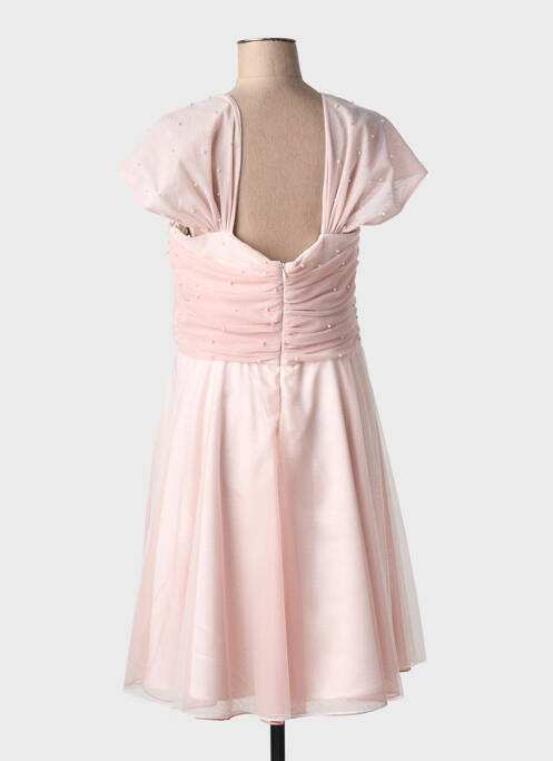 Robe mi-longue fermeture zippée au dos manches courtes rose ASCIA femme