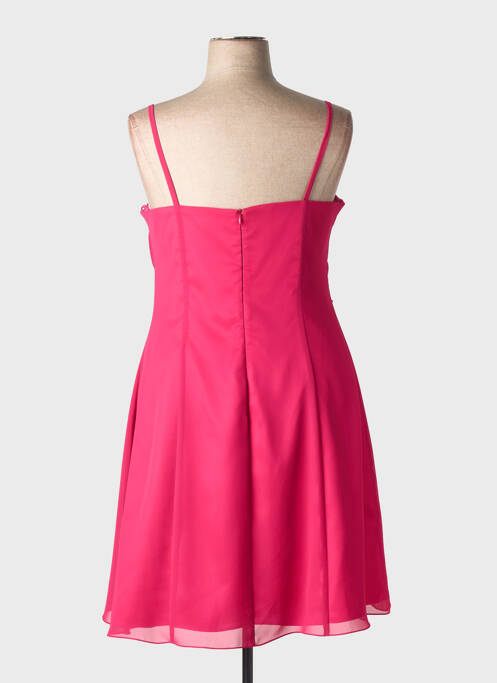 Robe mi-longue tissage crêpe sans manche rose ASCIA femme