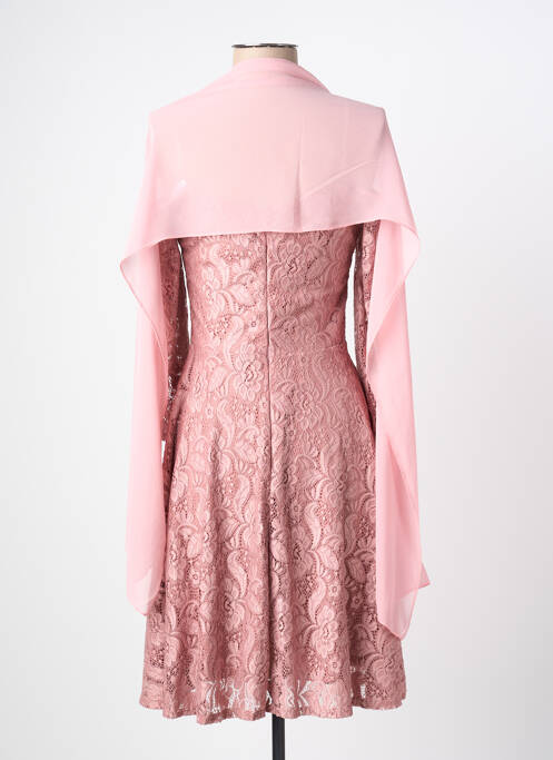 Robe mi-longue manches longues manches longues rose FIESTA femme