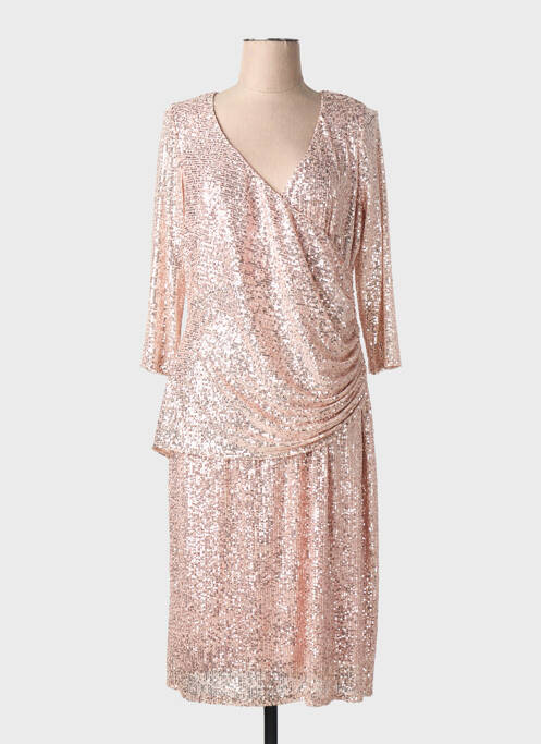 Robe mi-longue manches longues manches longues rose SONIA PENA femme