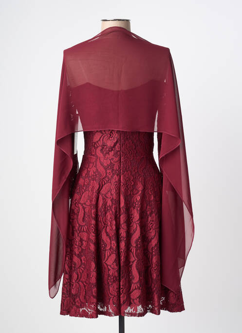 Robe mi-longue manches longues manches longues rouge FIESTA femme