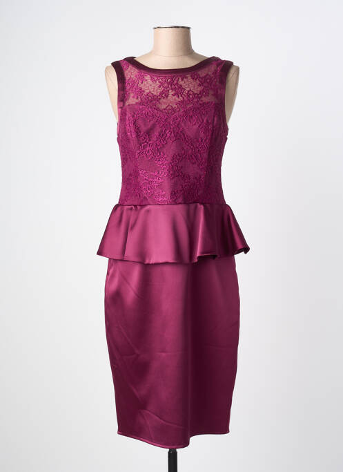 Robe mi-longue fermeture zippée au dos sans manche violet ASCIA femme