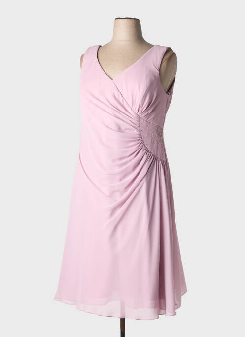 Robe mi-longue tissage crêpe sans manche violet ASCIA femme