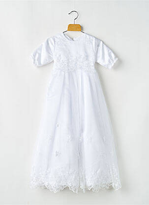 Robe mi-longue doublure manches courtes blanc CHRISTELLA fille