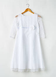 Robe mi-longue fermeture zippée au dos manches longues blanc BIAN CORELLA fille