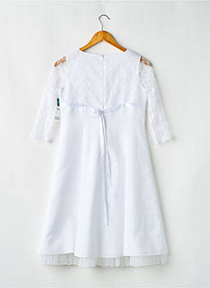 Robe mi-longue doublure manches longues blanc BIAN CORELLA fille