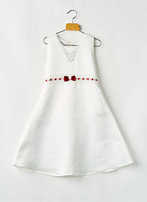 Robe mi-longue sans manche sans manche blanc ESTHER fille