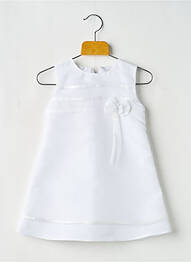 Robe mi-longue sans manche sans manche blanc PASSANELA fille