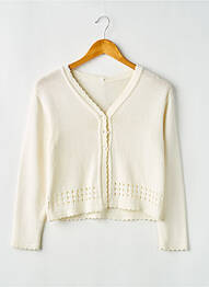 Gilet manches longues maille souple et aérée beige BIAN CORELLA fille