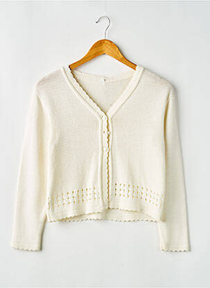 Gilet manches longues maille souple et aérée beige BIAN CORELLA fille