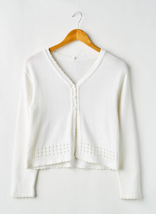 Gilet manches longues blanc BIAN CORELLA fille