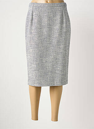 Jupe mi-longue taille à pinces bleu PACO REQUENA femme