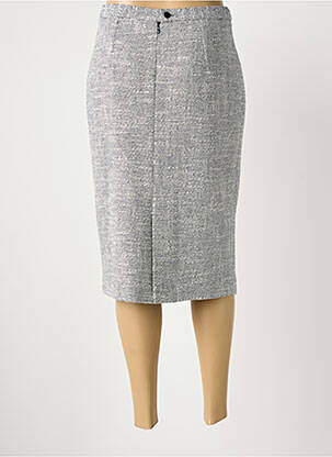 Jupe mi-longue taille à pinces bleu PACO REQUENA femme