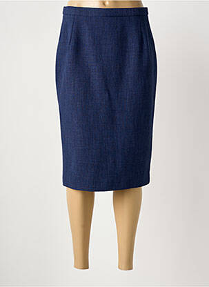 Jupe mi-longue taille à pinces bleu DANNA BY RKNA femme