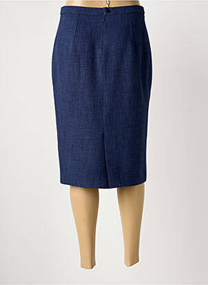 Jupe mi-longue taille à pinces bleu DANNA BY RKNA femme