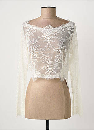 Top coupe cintrée manches longues beige BIANCO EVENTO femme