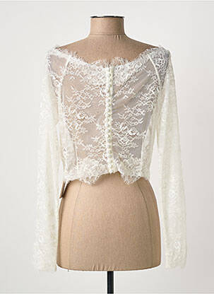 Top coupe cintrée manches longues beige BIANCO EVENTO femme