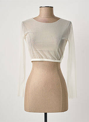 Top col rond manches longues beige BIANCO EVENTO femme