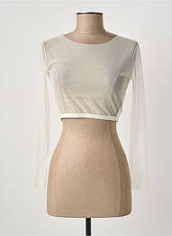 Top col rond manches longues beige BIANCO EVENTO femme