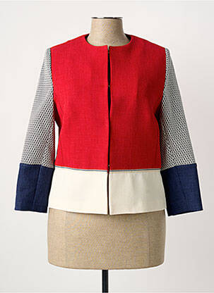 Veste chic tissage crêpe rouge DANNA BY RKNA femme